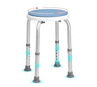 VEVOR Siège de Douche Antidérapant Rotatif à 360° Tabouret de Douche 136,1 kg Hauteur Réglable 360-485 mm Chaise de Douche en Alu Aide à la Douche pour Personnes Âgées Femmes Enceintes Salle de Bain