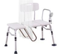 VEVOR Banc de Transfert Baignoire Capacité 180 kg, Sièges de Douche avec Protection de Rideau en Forme de U et Dossier Réversible, Banc d’Accès au Bain Antidérapant, pour Personnes Âgées Handicapées