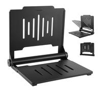 VEVOR Siège de Douche Rabattable Mural, Tabouret de Salle de Bains avec Dossier, Plastique et Cadre en Acier Inox, Chaise de Douche Antidérapante pour Personnes Âgées Handicapées, Charge 180 kg, Noire