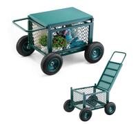 VEVOR Siège Jardin Roulant Tabouret Jardinage sur Roues Métal Robuste Rangement