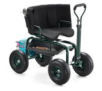 VEVOR Siège Jardin Roulant Tabouret Jardinage sur Roues à Dossier avec Poignée