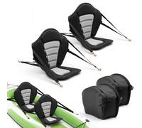 VEVOR Siège de Kayak Universel 2PCs, Dosseret SUP 12 mm d'Épaisseur, pour Planche à Pagaie Paddle Kayak Gonflable, avec Dossier, Coussin Rembourré Souple, Sac de Rangement et Sangles Réglables