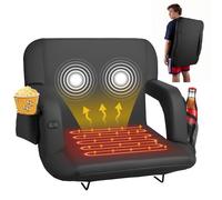 VEVOR Siège de stade chauffant, 635 mm, chaise de gradin large chauffant avec 4 poches, 3 niveaux de chauffage et 6 modes de vibration, chaise de stade portable pour camping et événements sportifs