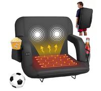 VEVOR Siège de Stade Chauffant, 635 mm, Chaise de Gradin Large Chauffant avec 4 Poches, 3 Niveaux de Chauffage et 6 Modes de Vibration, Chaise de Stade Portable pour Camping et événements Sportifs