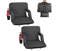 VEVOR Siège de stade large à 6 angles réglables, chaise de gradin rembourré de 69,85 mm avec accoudoir et support dorsal, chaise de stade avec porte-gobelet, pour événement sportif, concert, 2 pcs