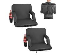 VEVOR Siège de Stade Large à 6 Angles réglables, Chaise de Gradin rembourré de 73,66 mm avec accoudoir et Support Dorsal, Chaise de Stade avec Porte-gobelet, pour événement Sportif, Concert, 2 pcs