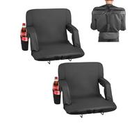 VEVOR Siège de stade large à 6 angles réglables, chaise de gradin rembourré de 73,66 mm avec accoudoir et support dorsal, chaise de stade avec porte-gobelet, pour événement sportif, concert, 2 pcs