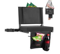 VEVOR Siège de stade pliable, chaise de gradin avec support dorsal et coussin épais, chaise de stade rembourré avec bandoulière, crochets, porte-gobelet et poche latérale, pour événement sportif, noir