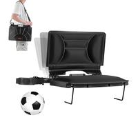 VEVOR Siège de stade pliable en PP, 424,18 mm de large, chaise de gradin avec dossier et coussin épais, chaise de stade rembourré en Lycra avec bandoulière et crochets, pour événement sportif, noir