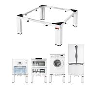 VEVOR Socle Lave Linge de Hauteur 30 cm Support Machine à Laver Charge 544 kg Rehausseur pour Sèche-linge Réfrigérateur Compact Buanderie, 47,5-78,5 cm, en Acier Robuste, Pieds Antidérapants, Blanc