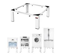 VEVOR Socle Lave Linge de Hauteur 30 cm Support Machine à Laver Charge 544 kg Rehausseur pour Sèche-linge Réfrigérateur Compact Buanderie, 47,5-78,5 cm, en Acier Robuste, Pieds Antidérapants, Blanc