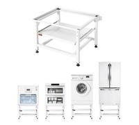 VEVOR Socle Lave Linge Hauteur 43 cm Support Machine à Laver Charge 318 kg Rehausseur à Plateau Coulissant pour Sèche-linge Réfrigérateur Compact Buanderie, Acier Robuste, Pieds Antidérapants, Blanc