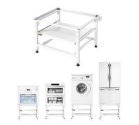VEVOR Socle Lave Linge Hauteur 43 cm Support Machine à Laver Charge 318 kg Rehausseur à Plateau Coulissant pour Sèche-linge Réfrigérateur Compact Buanderie, Acier Robuste, Pieds Antidérapants, Blanc