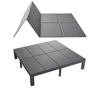 VEVOR Sommier à Lattes Pliable, 204x193 cm, Planche de Lit Bunkie sous Matelas, Sangles Auto-agrippantes, Âme en PP, Housse en Tissu Oxford 600D, Anti-affaissement pour Canapés-Lits King Size
