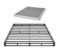 VEVOR Sommier Tapissier, Cadre de Lit 2010x1510x102 mm, Sommier à Lattes avec Revêtement en Tissu Lavable, pour Lit Double Queen Size, Capacité de Charge Max. de 1587,57 kg, Structure en Métal