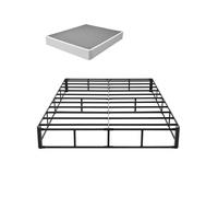 VEVOR Sommier tapissier pour grand lit, cadre de lit Queen Size avec tissu lavable, structure en métal robuste, 2010 x 1515 x 230 mm, capacité de charge maximale de 1587,57 kg, assemblage facile