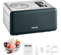 VEVOR Sorbetière automatique 1,5 L avec compresseur intégré sans pré-congélation Sorbetière automatique 3 modes 425 x 290 x 245 mm avec couvercle transparent pour la cuisine domestique, noir