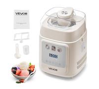 VEVOR Sorbetière Automatique Verticale de 1 L, Turbine à Glace Sorbets Yaourt Glacé avec Compresseur Intégré, Machine à Glace Électrique sans Pré-congélation, 4 Modes, pour Snack-bars Maison