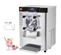 VEVOR Sorbetière Commerciale Rendement 12 L/h, Turbine à Glace 1295 W Saveur Unique, Machine à Glace Électrique Cylindre en Inox de 4,5 L, Pré-refroidissement Automatique, Panneau LED, pour Snack-bars