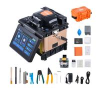 VEVOR Soudeuse fibre optique 4 moteurs, épisseuse fusion fibre optique à alignement de gaine, épissage 6s, chauffage 13s, écran tactile 5", support de fibre 3 en 1, batterie 7800mAh pour SM MM DS NZDS