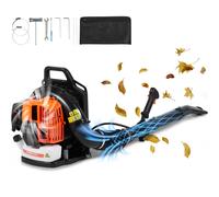 VEVOR Souffleur de feuilles à essence, 63 CC, souffleur de neige à dos 2 temps, avec réservoir de carburant 1,89 L, volume d'air 1110 CFM pour entretien de pelouse, nettoyage de feuilles, déneigement