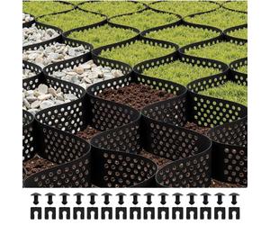 VEVOR Stabilisateur de Gravier, 5,2x2,7 m, Grille de Stabilisation de Sol Géocellulaire, Profondeur 100 mm, Retenue de Gazon au Sol Stable, pour Allée, Patio, Jardin, Terrasse, Surfaces Planes, Pentes