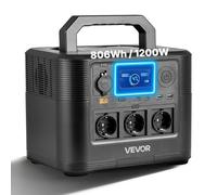 VEVOR Station Électrique Portable 1200 W Générateur Solaire Portable 806 Wh Batterie Secours LiFePO4 pour Urgence Domestique, Camping, Voyage Camping-car, 9 Ports de Sortie, Panneau Solaire Non Inclus