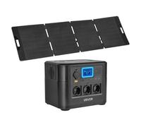 VEVOR Station électrique portable 1800 W LiFePO4 1008 Wh + panneau solaire 200 W 9 ports de sortie
