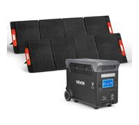 VEVOR Station Électrique Portable 3000 W Générateur Solaire Portable 2 Panneaux Solaires 200 W Batterie Secours LiFePO4 3072 Wh pour Urgence Domestique, Camping, Voyage Camping-car, 13 Ports de Sortie