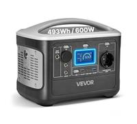 VEVOR Station Électrique Portable 600 W Générateur Solaire Portable 493 Wh Batterie Secours LiFePO4 pour Urgence Domestique, Camping, Voyage Camping-car, 7 Ports de Sortie, Panneau Solaire Non Inclus