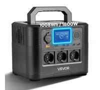 VEVOR Station Électrique Portable 1800 W Générateur Solaire Portable 1008 Wh Batterie Secours LiFePO4 pour Urgence Domestique, Camping, Voyage Camping-car, 8 Ports Sortie, Panneau Solaire Non Inclus