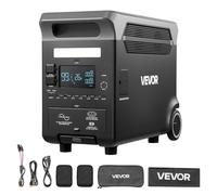 VEVOR Station Électrique Portable, Générateur Solaire 3600 W 3840 Wh avec 10 Sorties, Puissance d'Entrée Réglable, Batterie de Secours LiFePO4 Extensible pour Camping-car (Panneau Solaire Non Inclus)