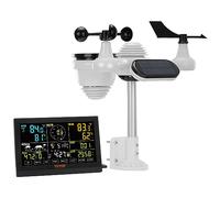 VEVOR Station Météo Intérieur Extérieur Sans Fil 7 en 1 Grand Écran Couleur 7,5 po Station Météo Numérique Donnée Prévisionnelle Alarme Alerte pour Température Humidité Vitesse Direction Vent Pluie UV