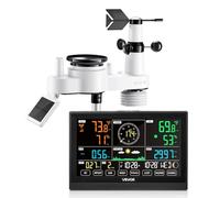 VEVOR Station Météo Sans Fil Solaire 7 en 1 Capteur Extérieur Écran VA 190,5 mm