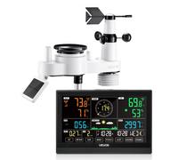 VEVOR Station Météo Sans Fil Solaire 7 en 1 Capteur Extérieur Écran VA 190,5 mm
