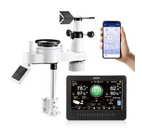 VEVOR Station Météo Sans Fil WiFi 7 en 1, Station Météo Solaire Intérieur Extérieur, avec Écran TFT 177,8 mm, Capteur, Température, Humidité, Précipitations, Vitesse et Direction Vent, Ensoleillement
