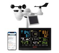 VEVOR Station Météo Wi-Fi Sans Fil 7-en-1 Capteur Extérieur Écran Couleur 7,5 po