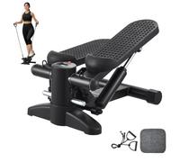 VEVOR Mini Stepper d’Exercices Fitness à Domicile avec Bande de Résistance Noir