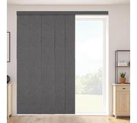 VEVOR Store à Panneaux Occultants Verticaux sur Rail Extensible 116-218 cm Largeur, Panneau Japonais Ajustable jusqu'à 243 cm de Hauteur, pour Porte Coulissante, Séparation de Pièce, Fenêtres, Gris