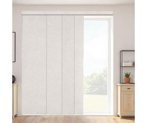VEVOR Store à Panneaux Occultants Verticaux sur Rail Extensible 116-218 cm Largeur, Panneau Japonais Ajustable jusqu'à 243 cm Hauteur, pour Porte Coulissante, Séparation de Pièce, Fenêtres, Gris Clair