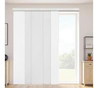 VEVOR Store à Panneaux sur Rail Extensible 116-218 cm de Largeur, Panneau Japonais Vertical Ajustable jusqu'à 243 cm de Hauteur, pour Portes Coulissantes, Séparation de Pièce, Fenêtres, Blanc