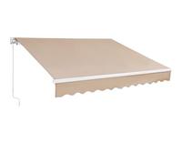 VEVOR Store Banne Manuel 2,4x2,1 m Auvent Rétractable Terrasse Extérieur 40°-90° Réglable Résistant au Vent/UV/Eau Auvent Pare-Soleil Polyester avec Manivelle pour Patio, Arrière-Cour, Jardin, Balcon