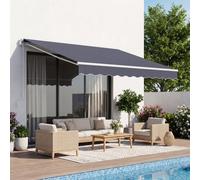 VEVOR Store Banne Manuel 250x200 cm Auvent Rétractable pour Terrasse et Balcon, Extérieur, Devantures de Cafés, de Restaurants, de Boutiques, avec Manivelle, Angle d'Inclinaison 45°-85°, Gris Foncé