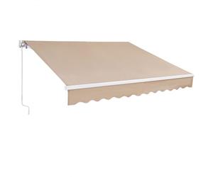 VEVOR Store Banne Manuel 3,6x3 m Auvent Rétractable Terrasse Extérieur 40°-90° Réglable Résistant au Vent/UV/Eau Auvent Pare-soleil Polyester avec Manivelle pour Patio, Arrière-cour, Jardin, Balcon