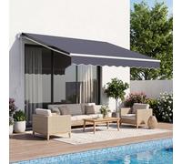 VEVOR Store Banne Manuel 300x250 cm Auvent Rétractable pour Terrasse et Balcon, Extérieur, Devantures de Cafés, de Restaurants, de Boutiques, avec Manivelle, Angle d'Inclinaison 45°-85°, Gris Foncé