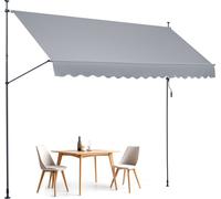 VEVOR Store de terrasse rétractable 157 x 47 pouces, protection solaire pour store avec manivelle manuelle, abri de terrasse Sunsetter Deck, réglable en hauteur de 86 à 122 pouces