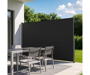 VEVOR Store Latéral Rétractable 180x300 cm, Brise-Vue Rétractable pour Terrasse, Jardin, Balcon et Piscine, Toile Polyester 180 g/m², Protection Solaire, Imperméable, Délimitation de l'espace, Noir