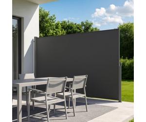 VEVOR Store Latéral Rétractable 180x300 cm, Brise-Vue Rétractable pour Terrasse, Jardin, Balcon et Piscine, Toile Polyester 180 g/m², Imperméable, Protection Solaire, Délimitation de l'Espace, Gris