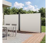 VEVOR Store Latéral Rétractable 180x600 cm, Brise-Vue Rétractable pour Terrasse, Jardin, Balcon et Piscine, Toile Polyester 180 g/m², Imperméable, Protection Solaire, Délimitation de l'espace, Beige