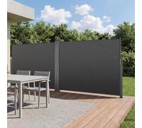 VEVOR Store Latéral Rétractable 180x600 cm, Brise-Vue Rétractable pour Terrasse, Jardin, Balcon et Piscine, Toile Polyester 180 g/m², Imperméable, Protection Solaire, Délimitation de l'espace, Gris